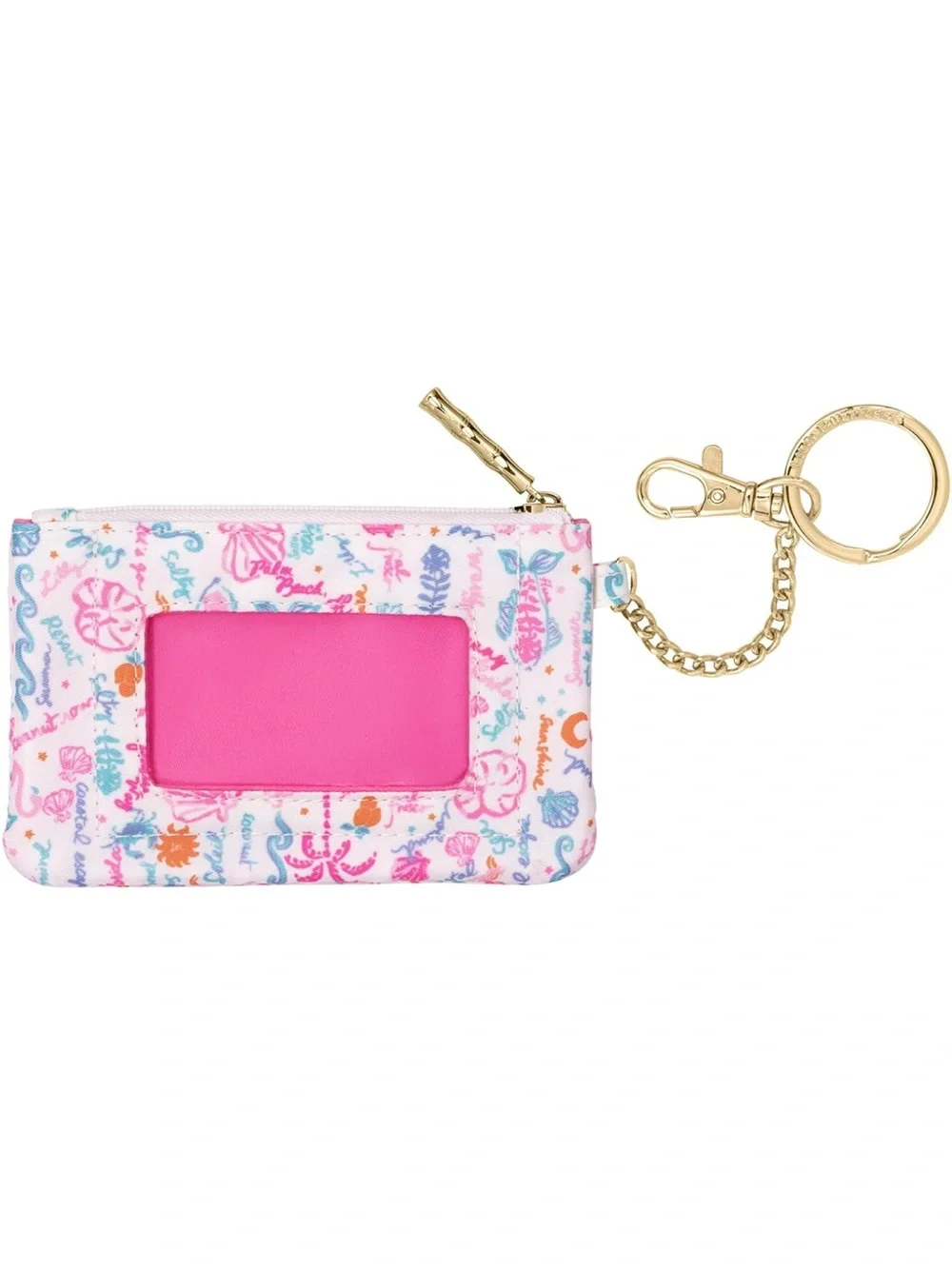 New Lilly Pulitzer Summer Serenade Zip ID Case in Pink & Blue